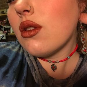 Handmade beaded Pendant choker